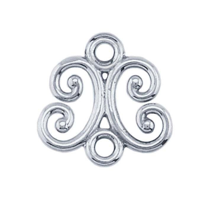 4-Pack Sterling Silver Filigree Link Components for DIY Jewelry Making - Perfect for Necklaces, Bracelets & Earrings