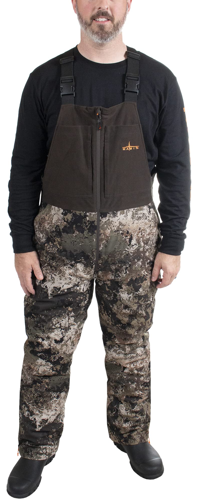 HABIT Men's Insulated Bib Overalls - Waterproof Winter Work Pants for Cold Weather Outdoor Activities - Hunting, Fishing, Construction & Snow Sports