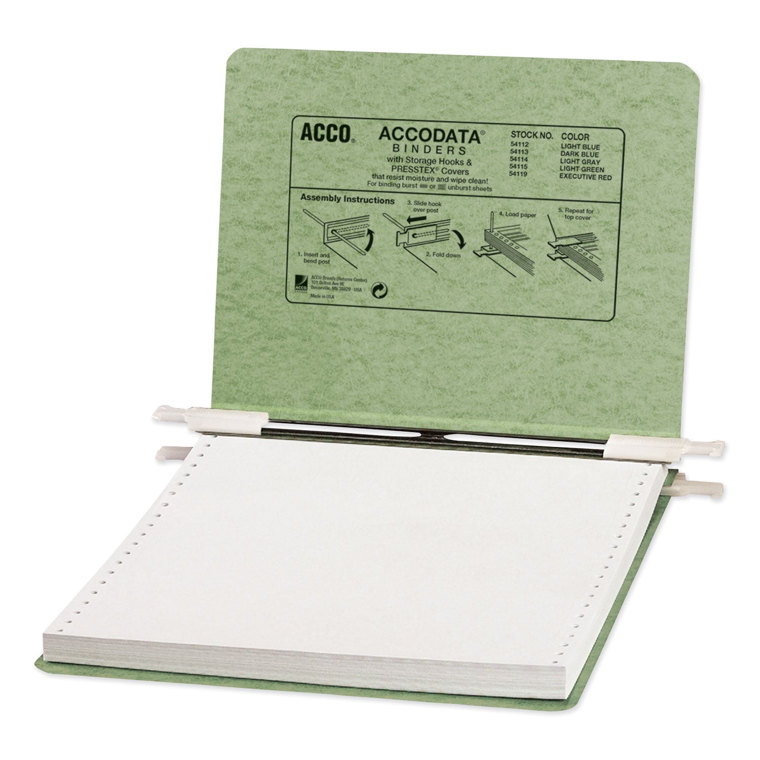 ACCO Presstex 2-Post Binder Covers with Storage Hooks - 6 Capacity, 9.5