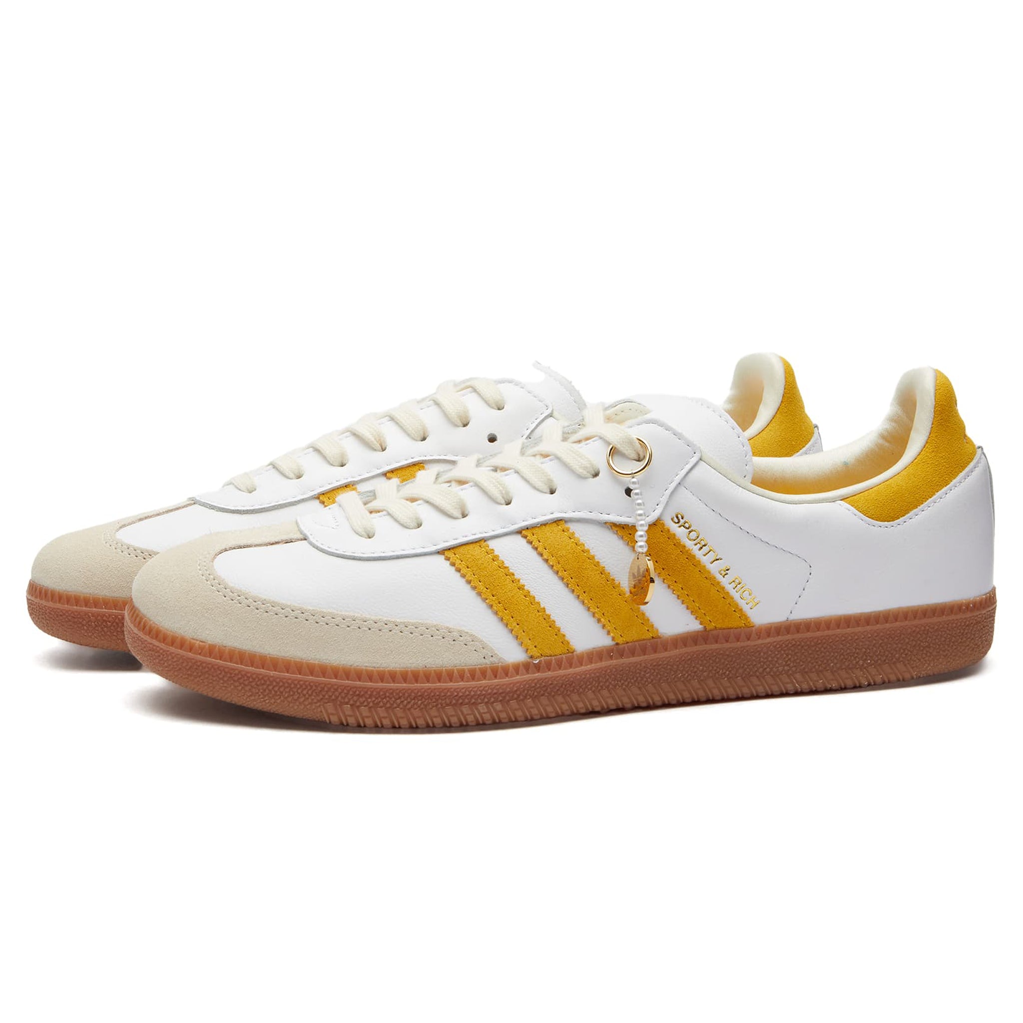 Adidas Samba OG Sneakers - Sporty & Rich White with Bold Gold Accents | Classic Casual Shoes for Men & Women | Perfect for Streetwear, Gym, and Everyday Fashion