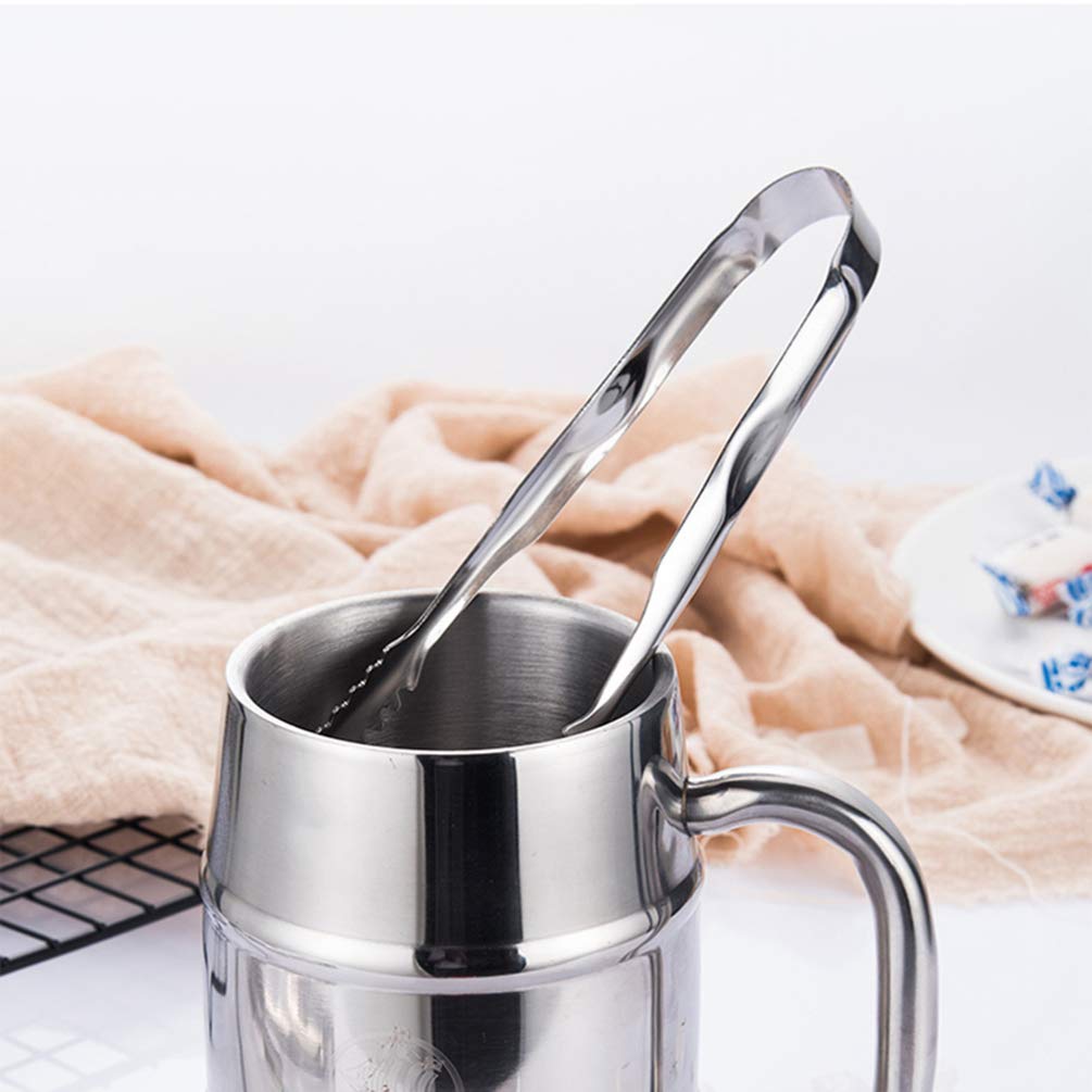 Premium Stainless Steel Salad Tongs Set of 3 - 12.5cm Toothed Serving Tongs for Food, Ice, Sugar - Perfect for Home Kitchen, Bar, Party & Cafe Use