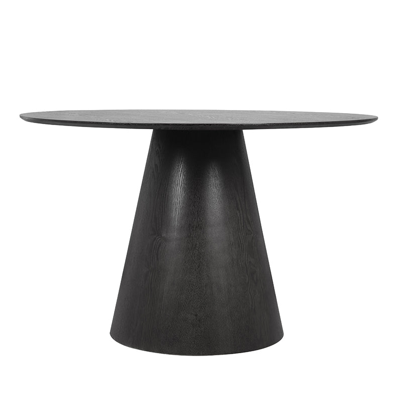 120cm Round Dining Table - Modern Black Wooden Table for Kitchen, Dining Room, Breakfast Nook | Perfect for Small Spaces & Family Gatherings