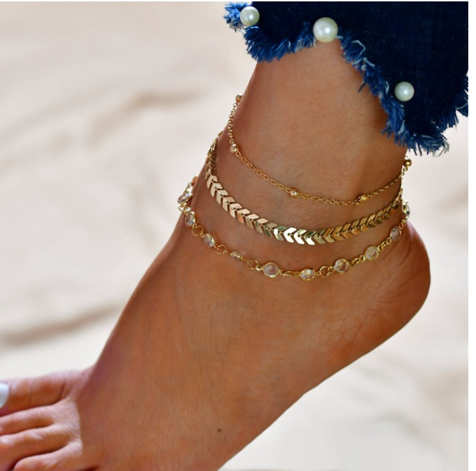 Bohemian Beads Anklets for Women - Boho Style Cubic Zirconia Ankle Bracelet Jewelry | Perfect for Beach, Summer & Festival Outfits