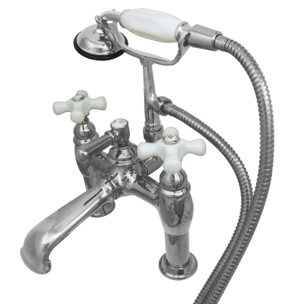 Kingston Brass CC611T8 Vintage 7-Inch Deck Mount Bathtub Faucet with Hand Shower - Classic Style for Bathroom Renovation & Spa-Like Shower Experience