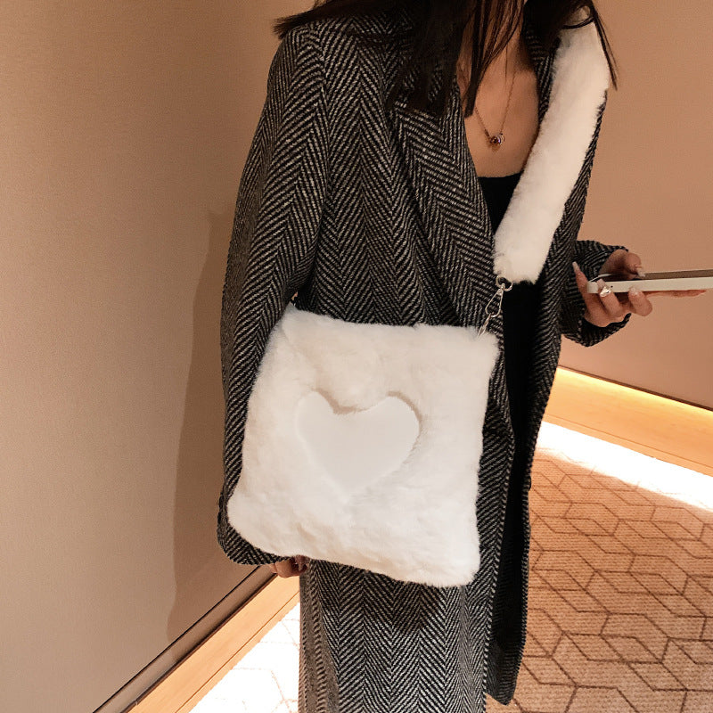 Cozy Winter Plush Shoulder Bags for Women - Soft Faux Fur Handbags for Daily Use, Work, and Evening Out