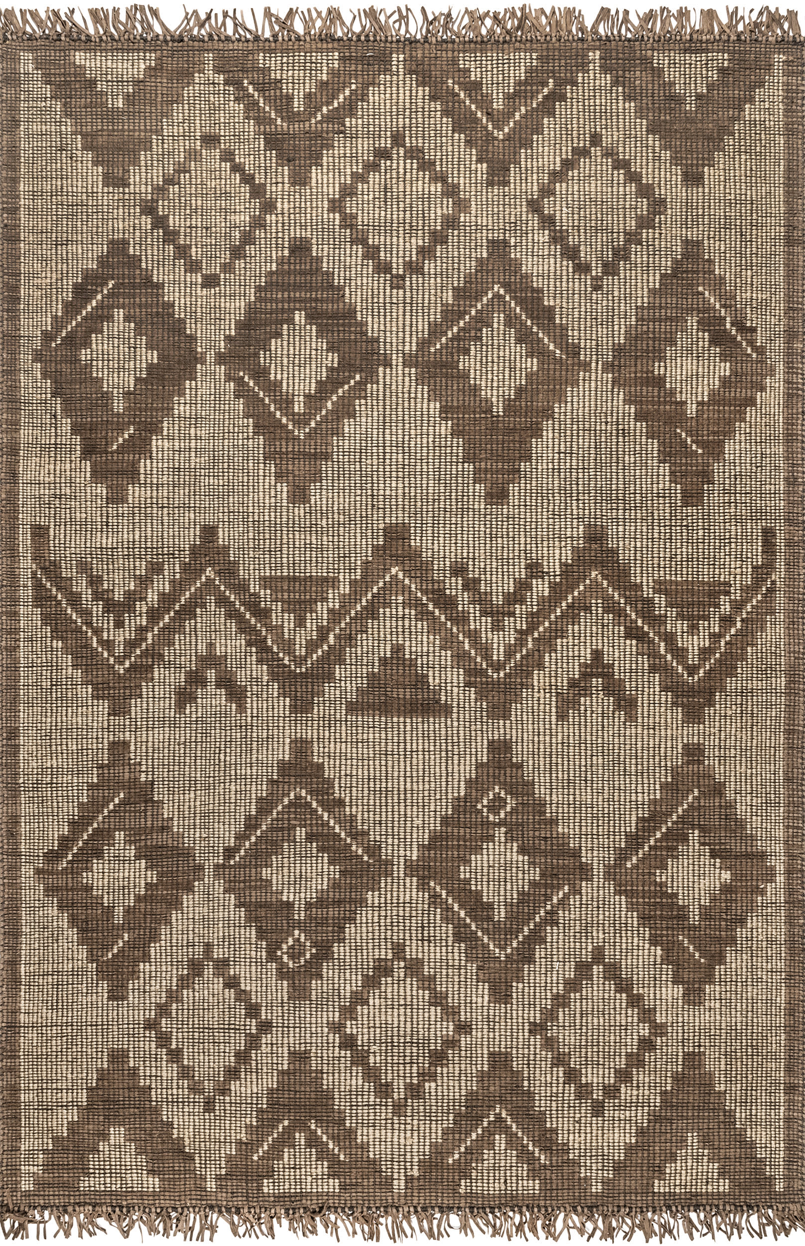 Debbie Tuareg Handwoven Natural Fiber Mat Rug - Boho Chic Floor Decor for Living Room, Bedroom & Outdoor Use