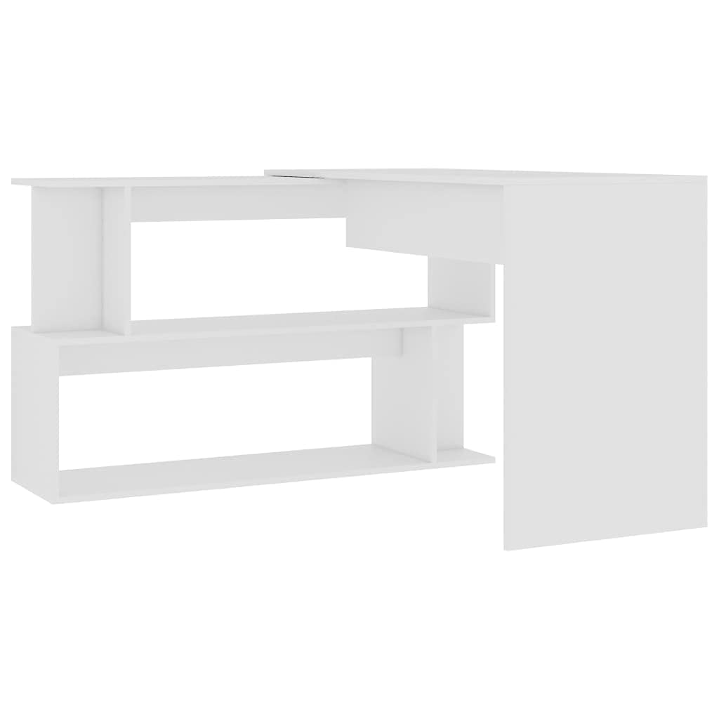 Minimalist Small Home Office Desk - Space Saving Writing Desk with Corner Design, 47.2