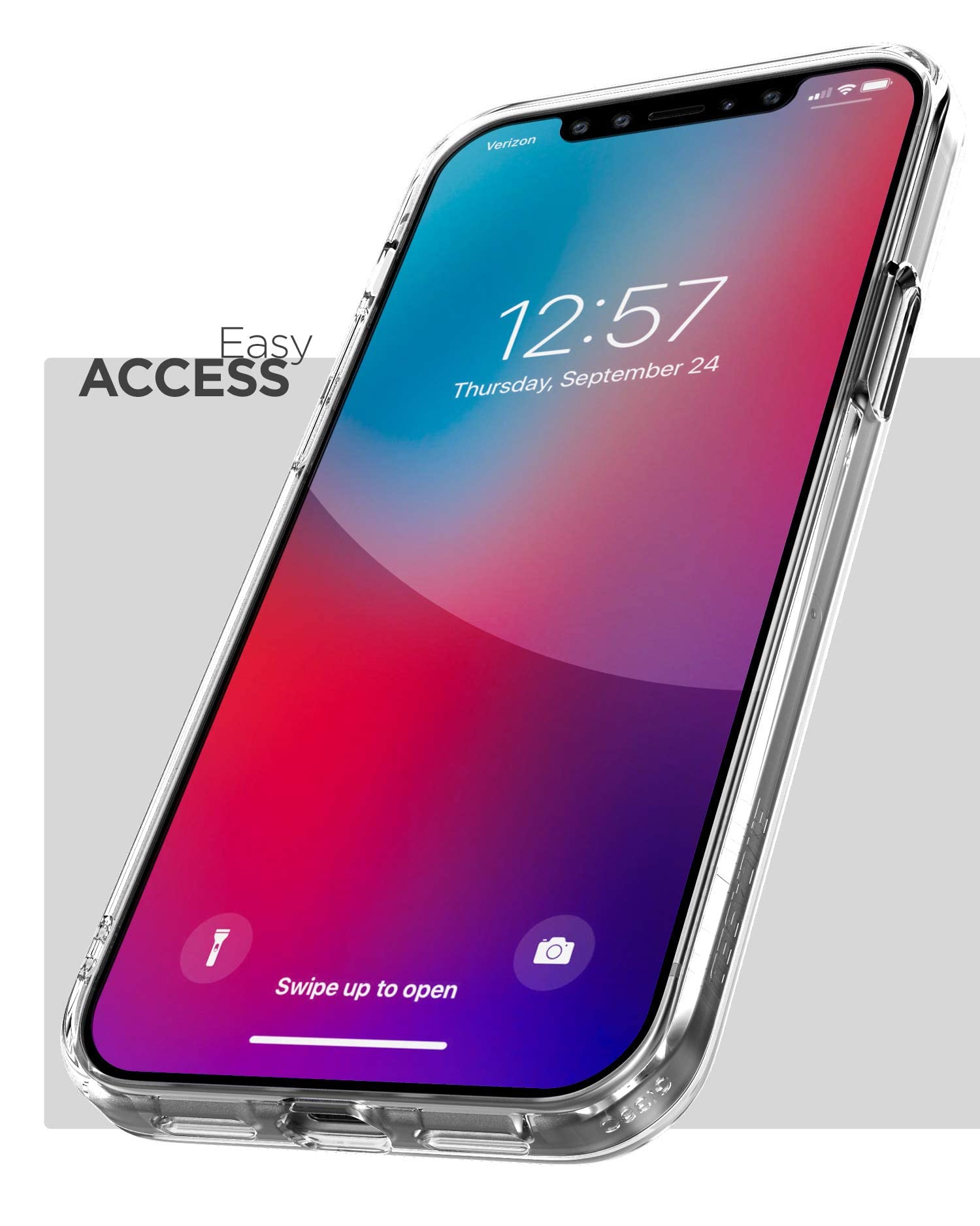 Magnetic Phone Case for iPhone 12/12 Pro with Belt Clip Holster - Clear MagSafe Compatible Protective Cover - Perfect for Work, Gym & Outdoor Activities