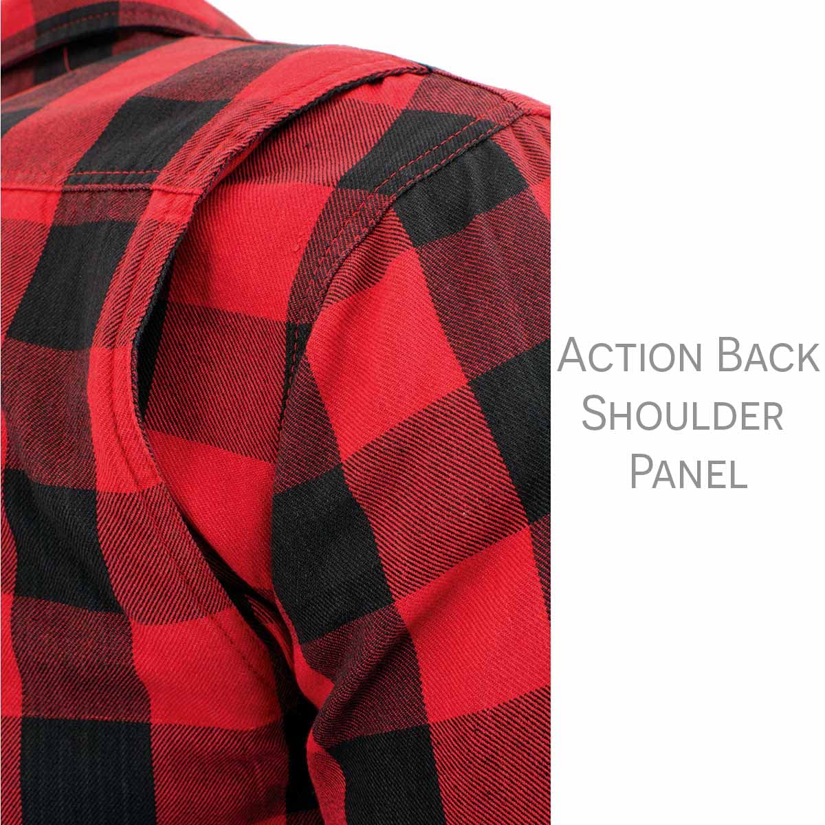 Milwaukee Leather MPM1631 Men's Plaid Flannel Biker Shirt with CE Approved Armor - Aramid Fiber Reinforced for Motorcycle Riding & Outdoor Adventures