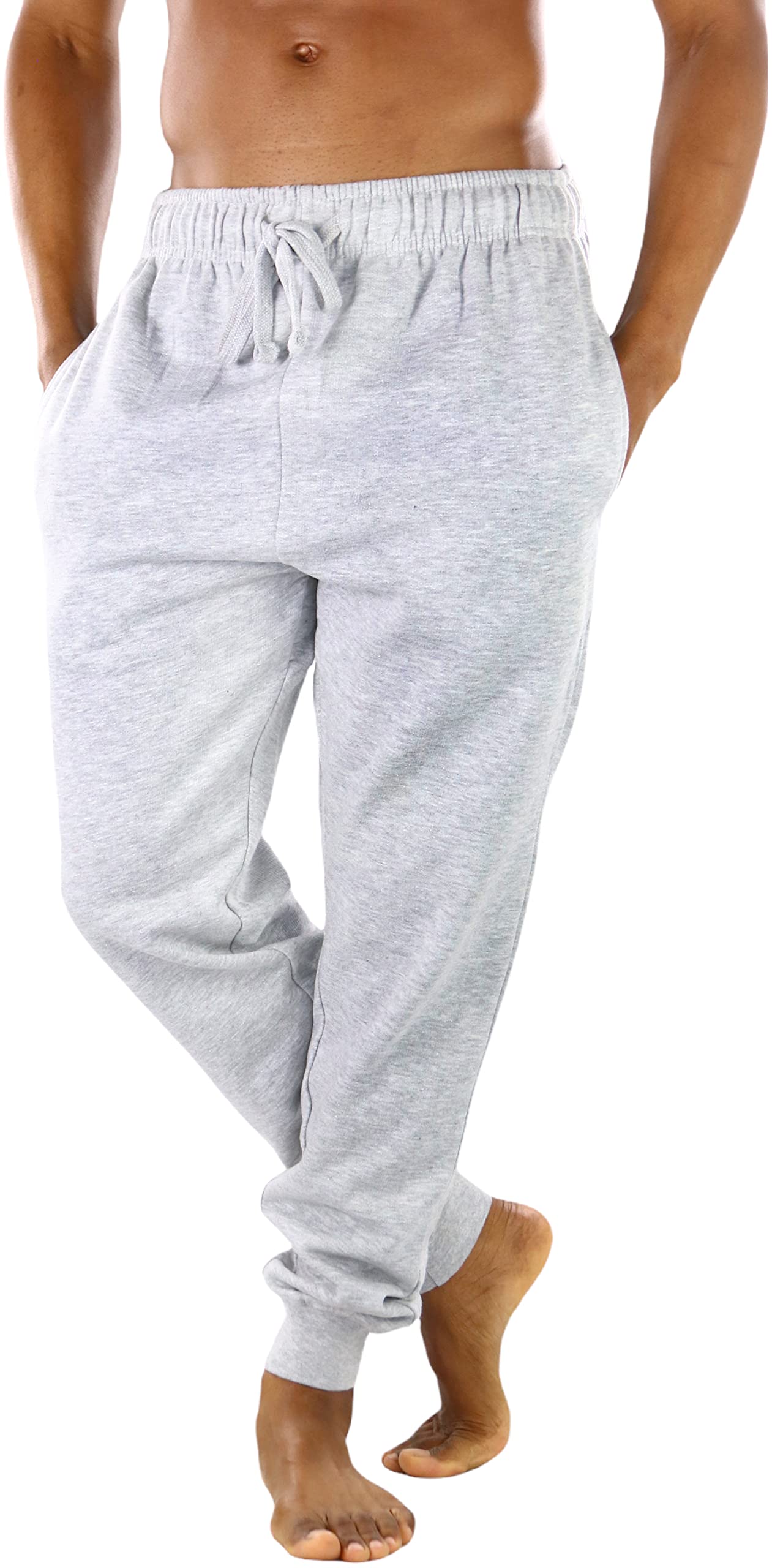 ToBeInStyle Men's Fleece Jogger Pants - Comfortable Drawstring Waist, Slim Fit Casual Sweatpants for Lounge, Workout & Outdoor Activities