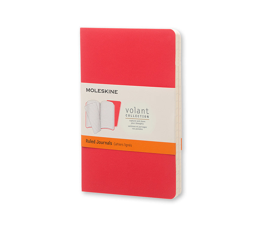 Moleskine Volant Ruled Notebook Set of 2 - Premium Pocket Journals for Writing, Sketching & Note Taking - Perfect for Students, Professionals & Travelers