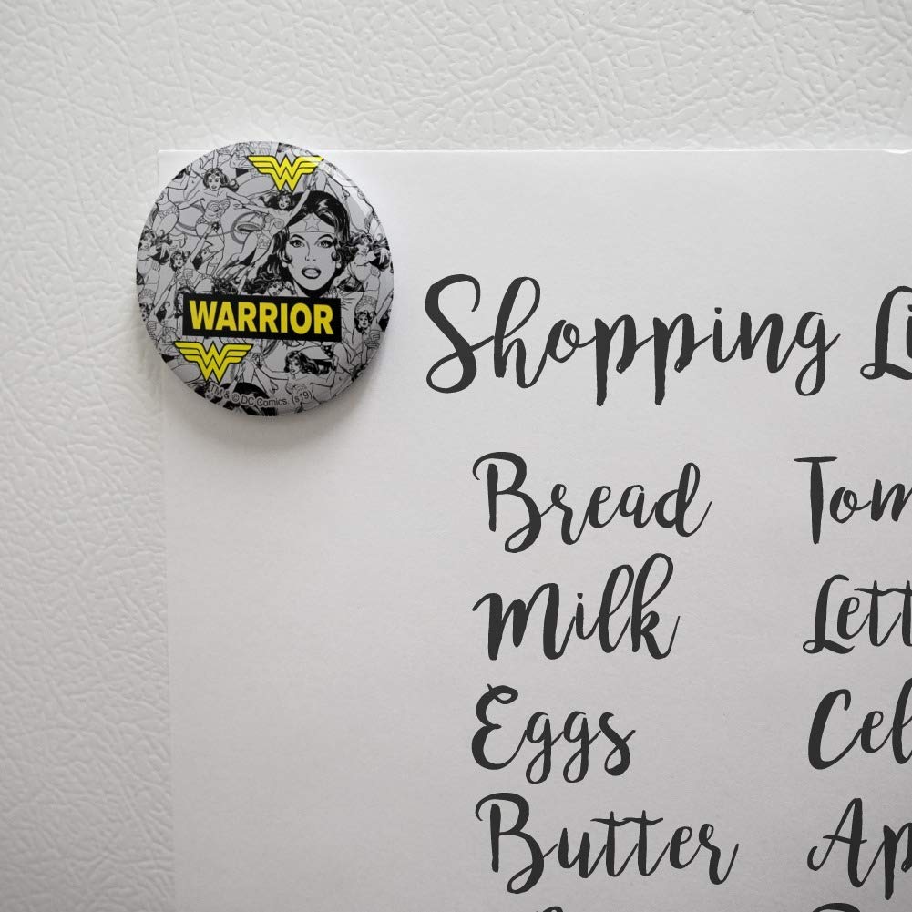 Wonder Woman Warrior Pattern Refrigerator Magnet - Strong Kitchen Fridge Locker Decorative Button - Perfect for Home, Office, Dorm & Gift Giving