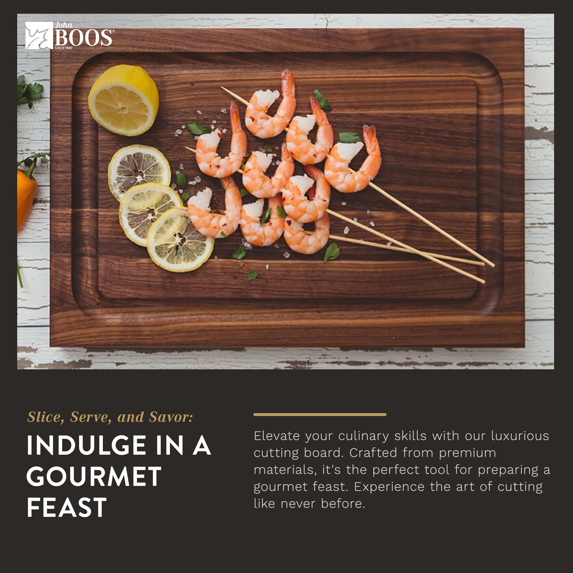 Premium John Boos Walnut Reversible Cutting Board - 18