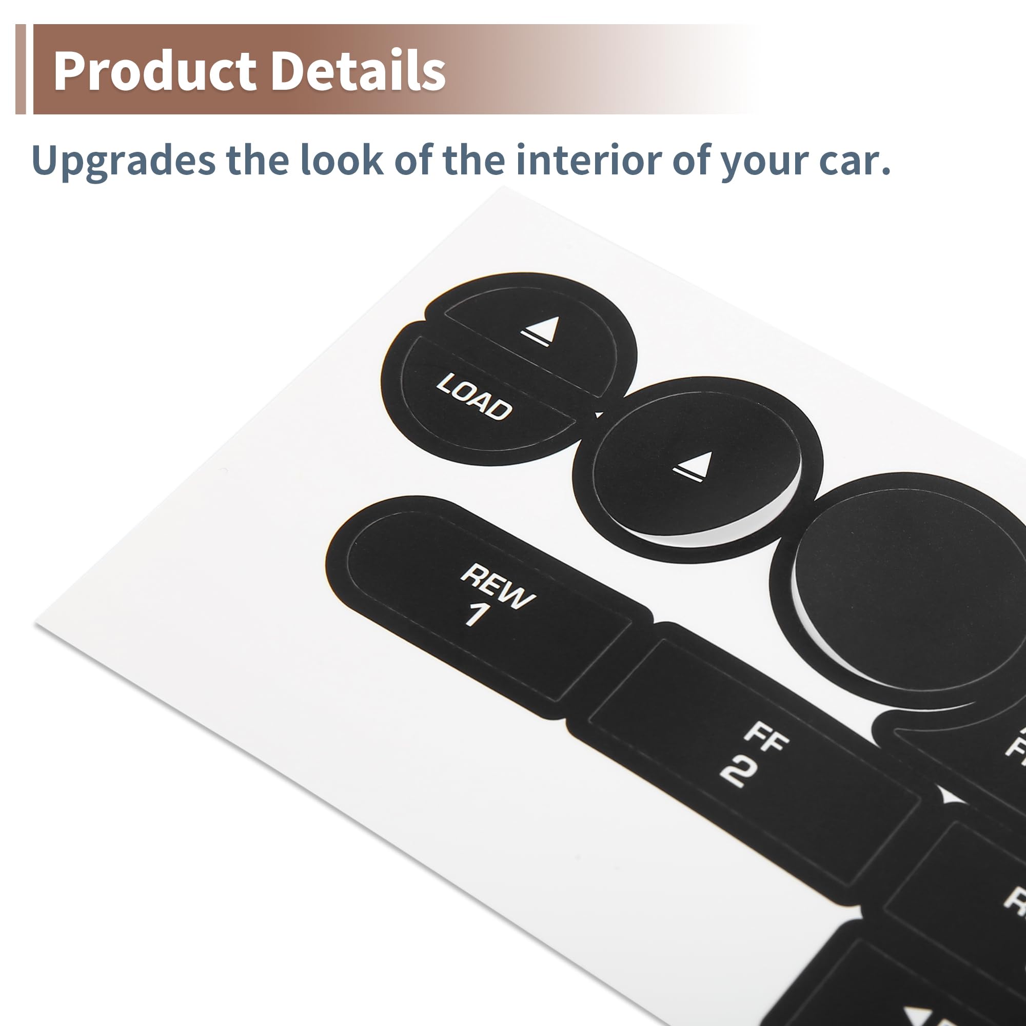 Ford Mustang 2005-2009 Radio Stereo Button Repair Stickers - Waterproof Black Decals for Car Interior Trim Replacement - Perfect for Dashboard Fixes & DIY Auto Restoration Projects