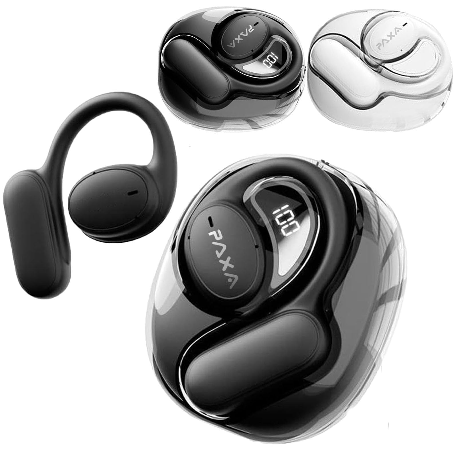 Paxa AI Open-Ear Translation Headphones - Real-Time Language Translator for 75+ Languages, Wireless Bluetooth Headset with Open Air Design - Perfect for Travel, Business Meetings & Multilingual Conversations (Black)