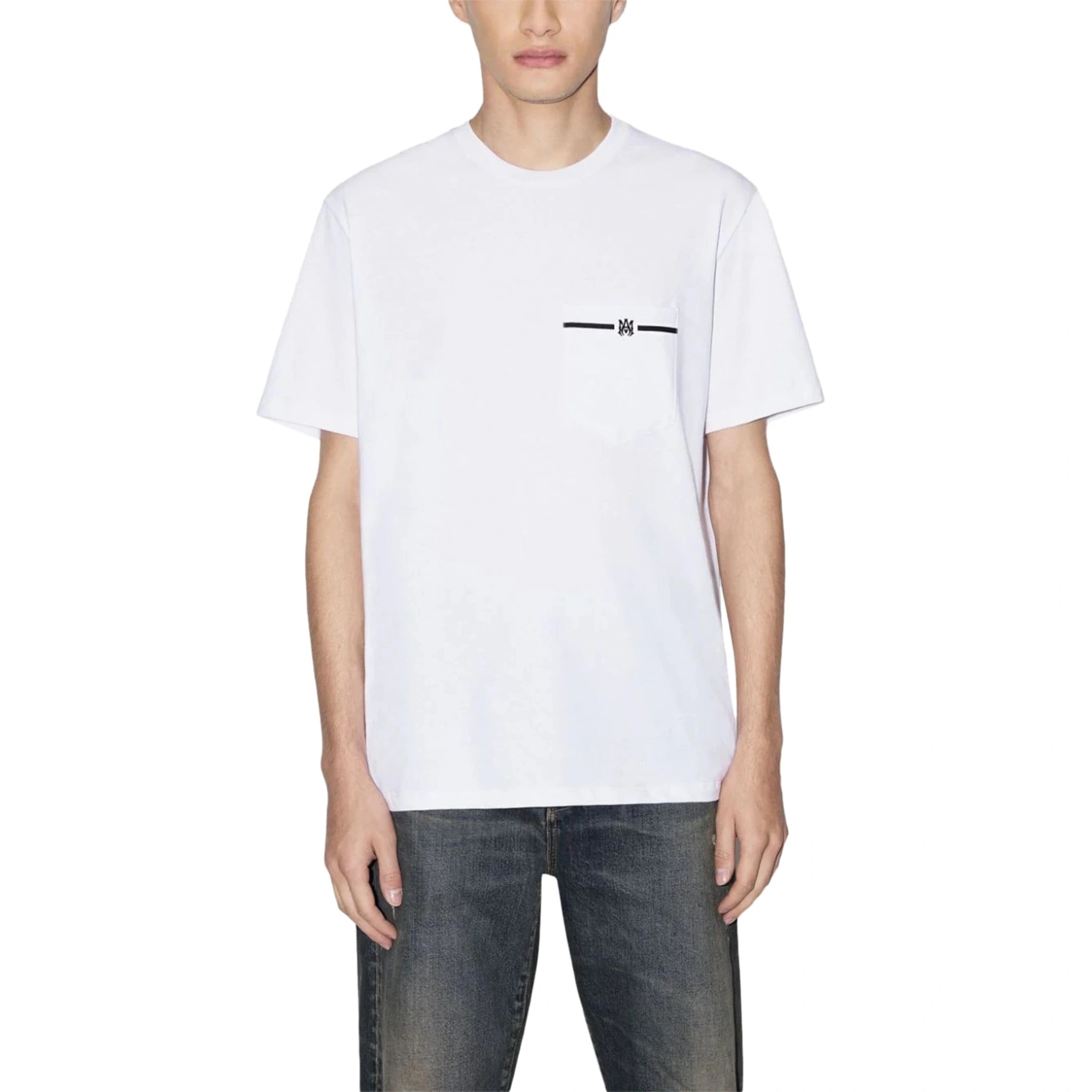 Amiri MA Pocket White T-Shirt for Men - Stylish Casual Cotton Tee for Everyday Wear & Street Fashion