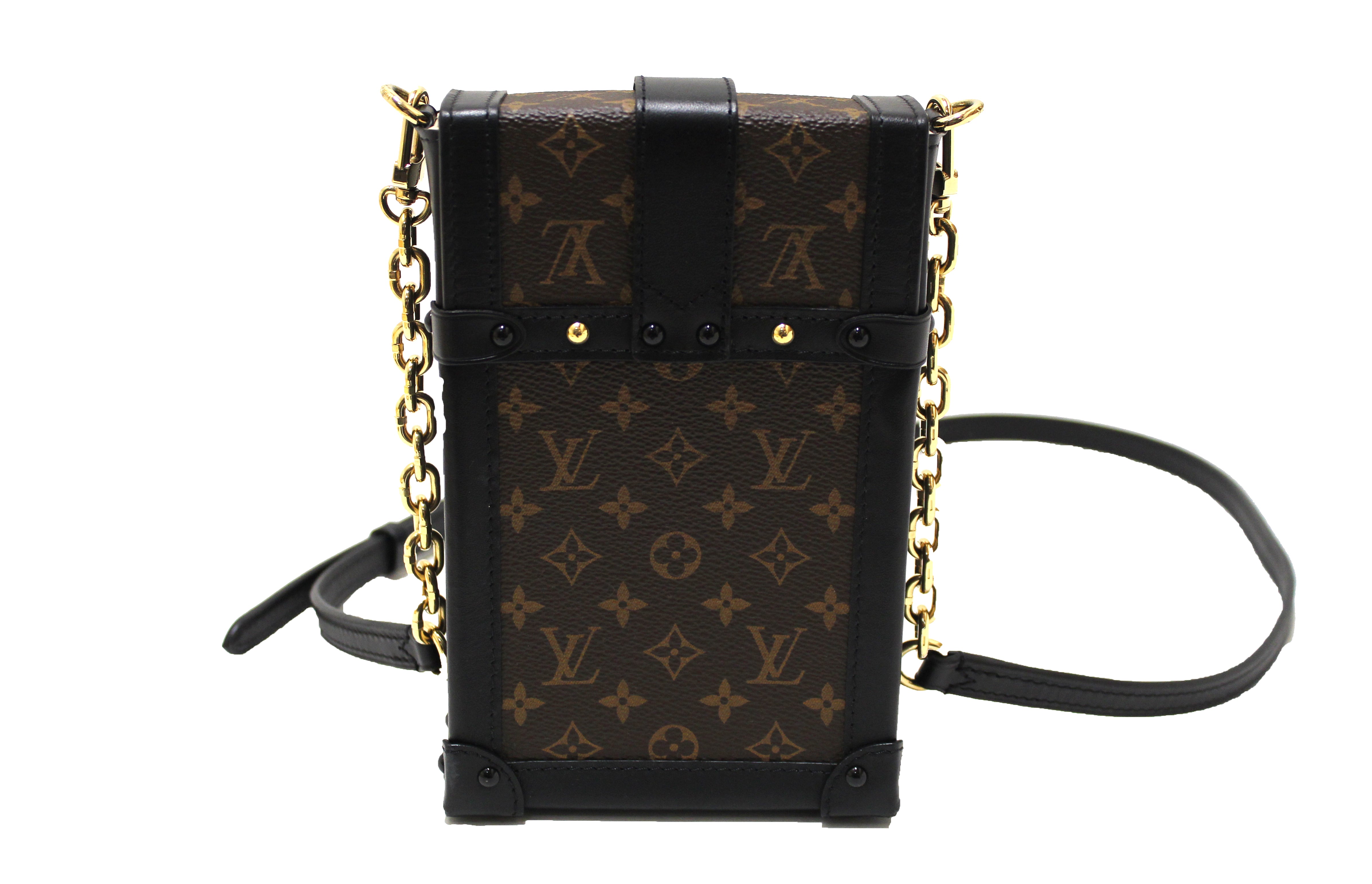 Authentic Louis Vuitton Monogram Vertical Trunk Pochette Handbag - Luxury Crossbody Bag for Women, Perfect for Travel, Parties & Everyday Use