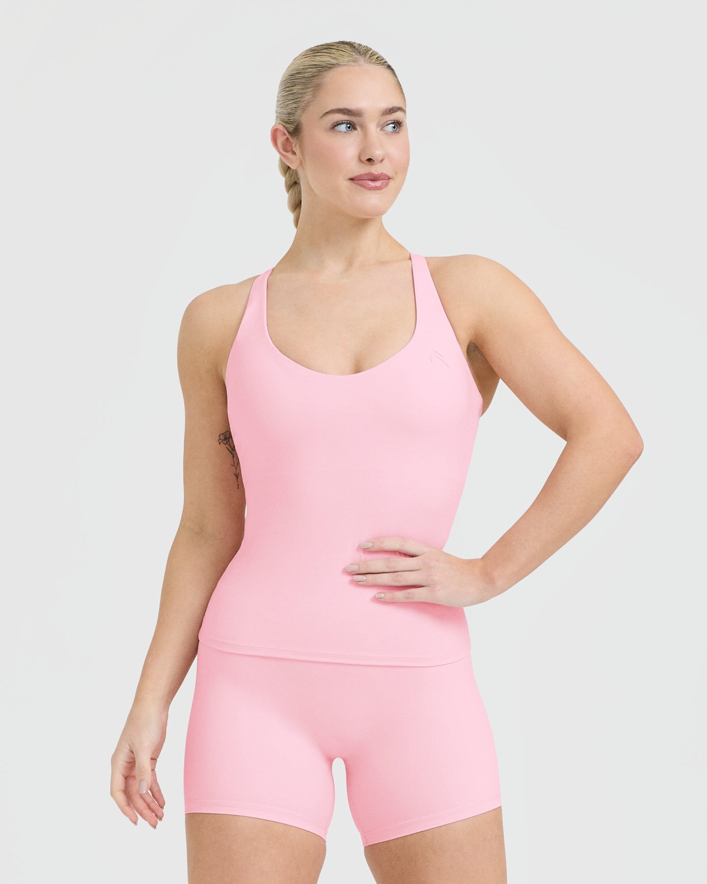 Unified V Neck Cross Back Vest in Petal Pink | Women's Fashion Tops for Casual Wear, Layering & Summer Outfits