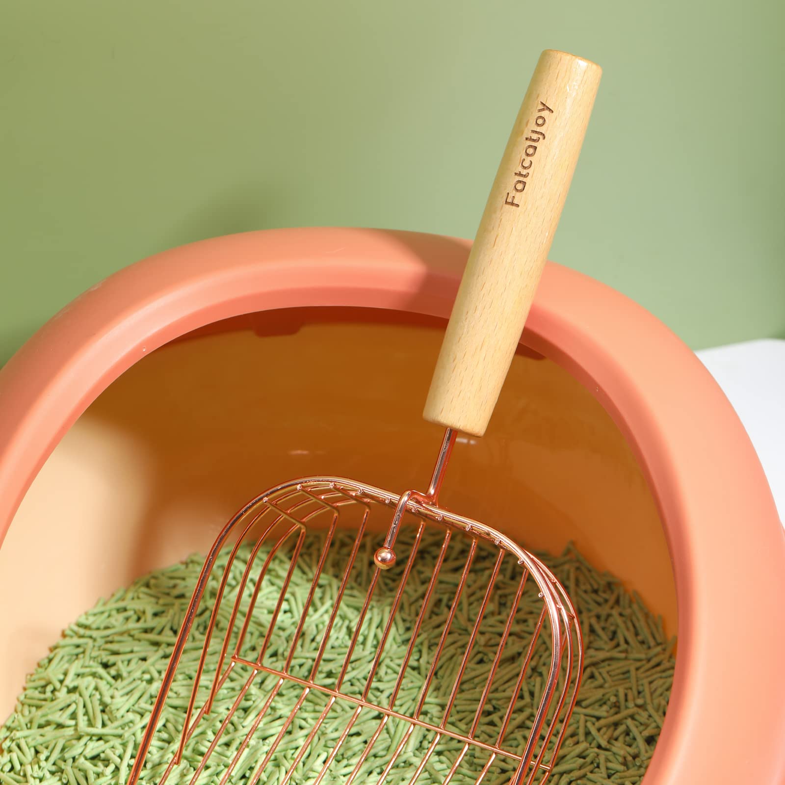 Premium Metal Cat Litter Scoop with Large Holes & Hook - Durable Litter Shovel with Holder for Easy Cleaning - Perfect for Multi-Cat Homes & Litter Box Maintenance