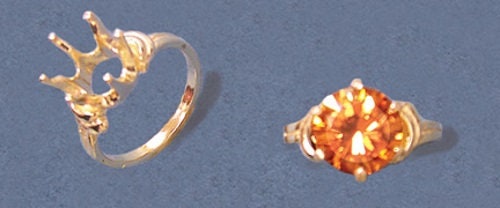 10mm Round Semi Offset Pre-Notched Sterling Silver or 14kt Gold Fashion Ring - Size 7 (Setting 163 445/143 445) - Perfect for Everyday Wear, Gift Giving & Jewelry Making