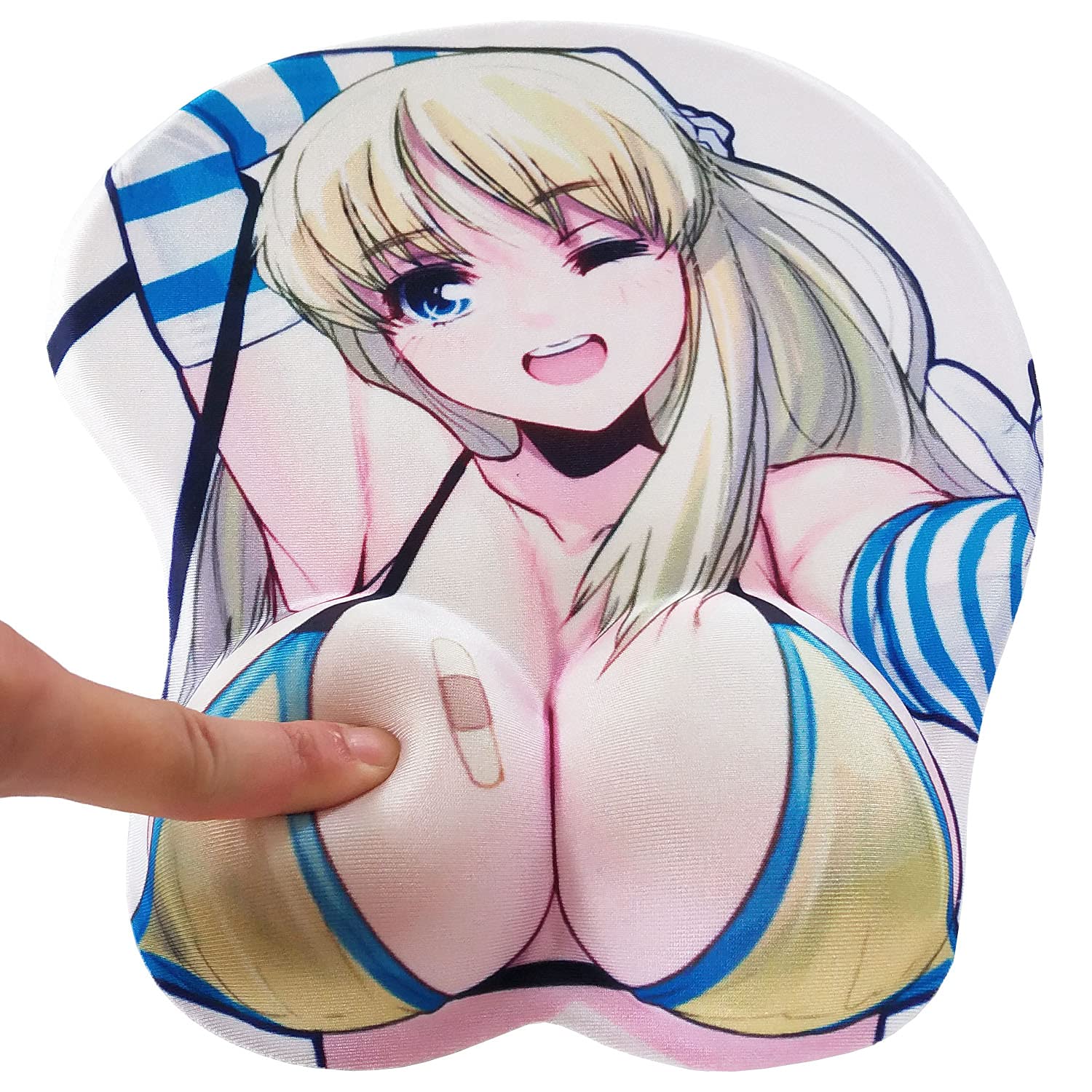 3D Anime Girl Gaming Mouse Pad - Kawaii Yellow Wrist Support Mousepad for Laptop & Computer | Ergonomic Comfort for Office Work & Long Gaming Sessions