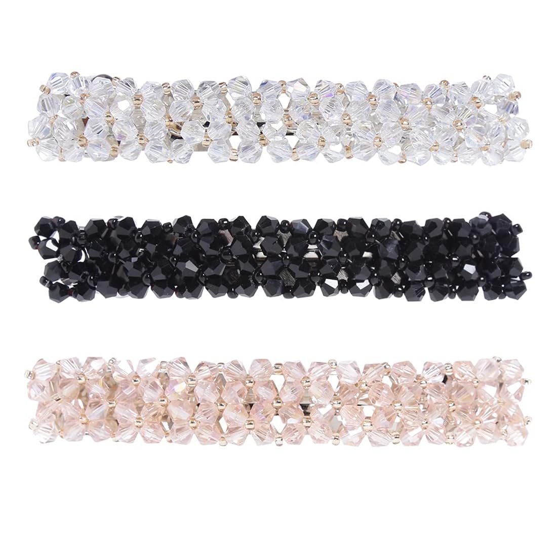 Shining Diva Fashion Crystal Hair Clips for Women, Girls & Kids - Elegant French Barrette Hair Accessories Set for Parties, Weddings & Daily Wear