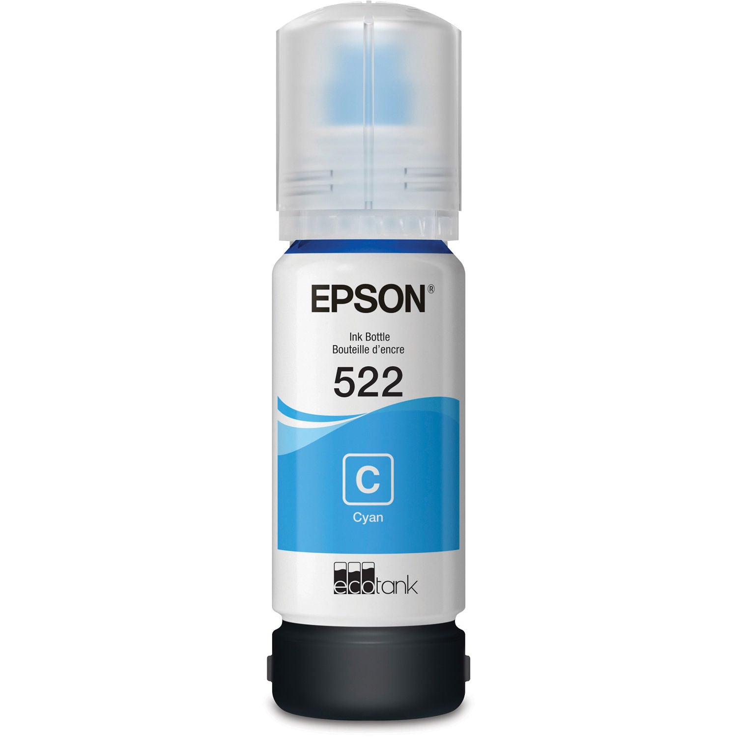 Epson T522 Cyan Ink Bottle (65mL) - High-Quality Printer Ink for Epson EcoTank Printers | Perfect for Home, Office & Photo Printing