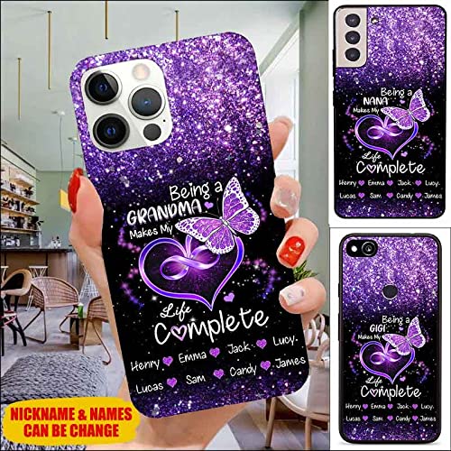 NAZENTI Custom Nana Grandma Phone Case - Personalized Mother's Day Gift, Birthday Present for Grandma, Compatible with iPhone & Samsung | Perfect for Family Reunions & Special Occasions