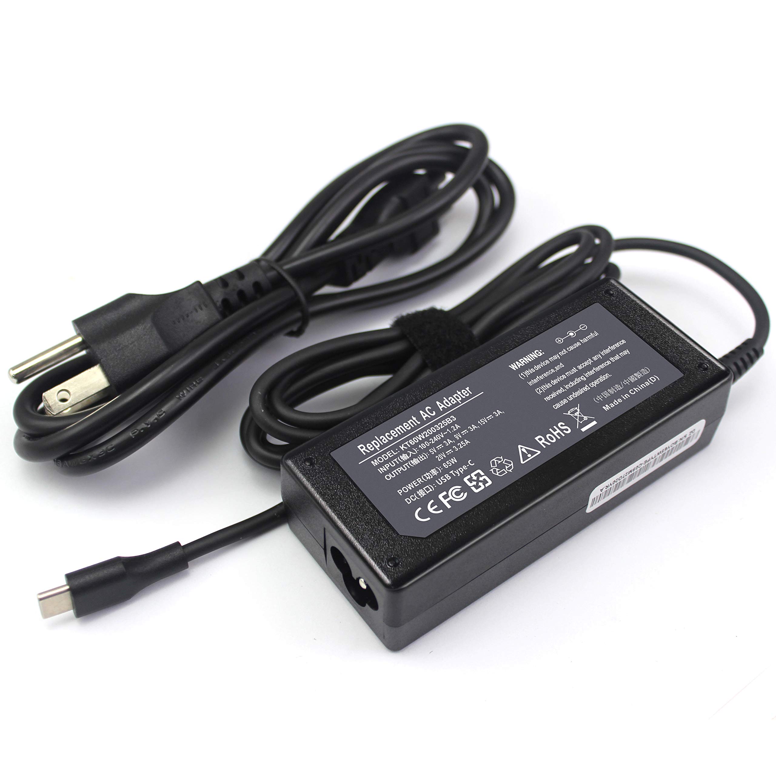 65W 45W USB C Laptop Charger - Fast Type C AC Adapter Compatible with HP Spectre x360, Chromebook 14, Elite Dragonfly & More | Universal Power Supply for Home, Office & Travel Charging