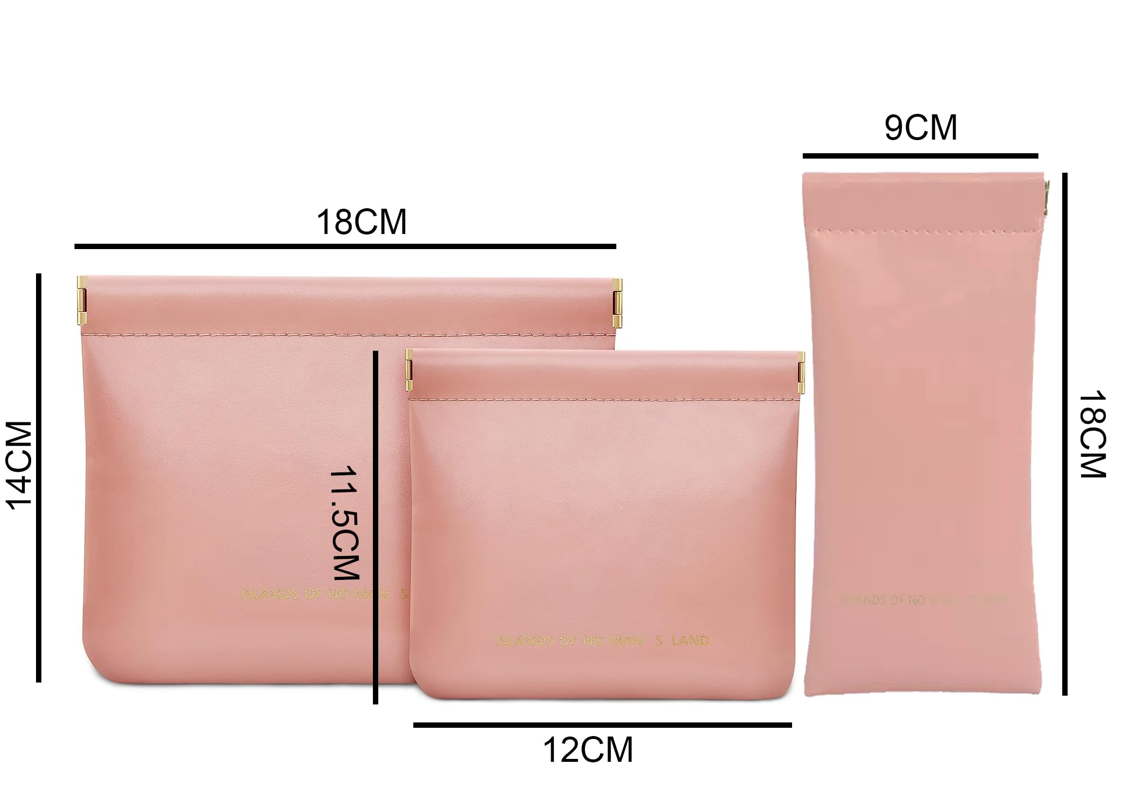 Quirky Cosmetic Bag Set for Women - 3 Pack Waterproof Makeup Organizer with Sunglasses Case | Travel Makeup Pouch, Purse Essentials & Toiletry Bag for Vacation, Gym, Work & Daily Use (Pink)