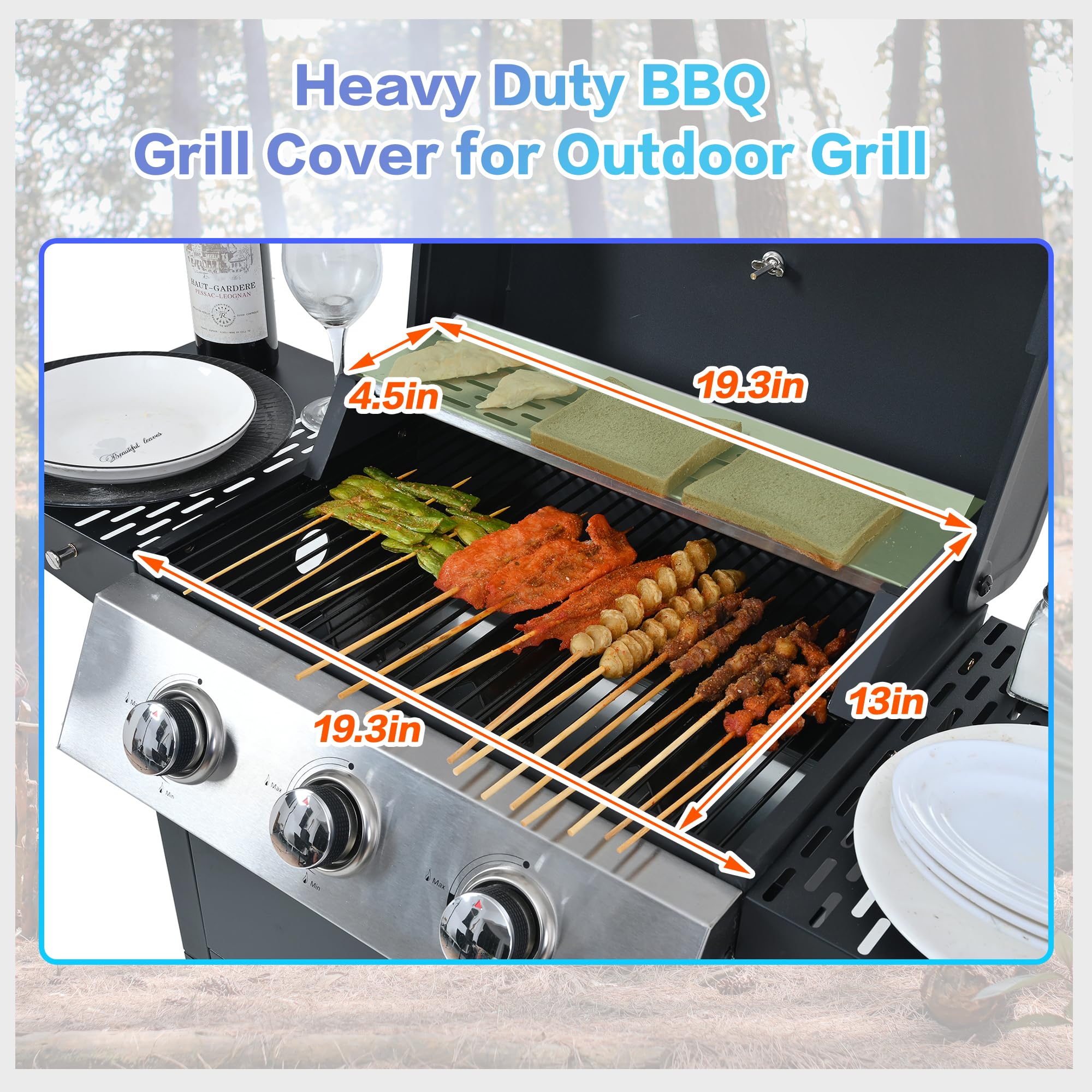 **3 Burner Propane Gas BBQ Grill - Stainless Steel Outdoor Grill with Enameled Cast Iron Grids & Rectangular Griddle - 26,000 BTU for Patio, Garden, Backyard, Camping & Tailgating (Black-3 Burner)**