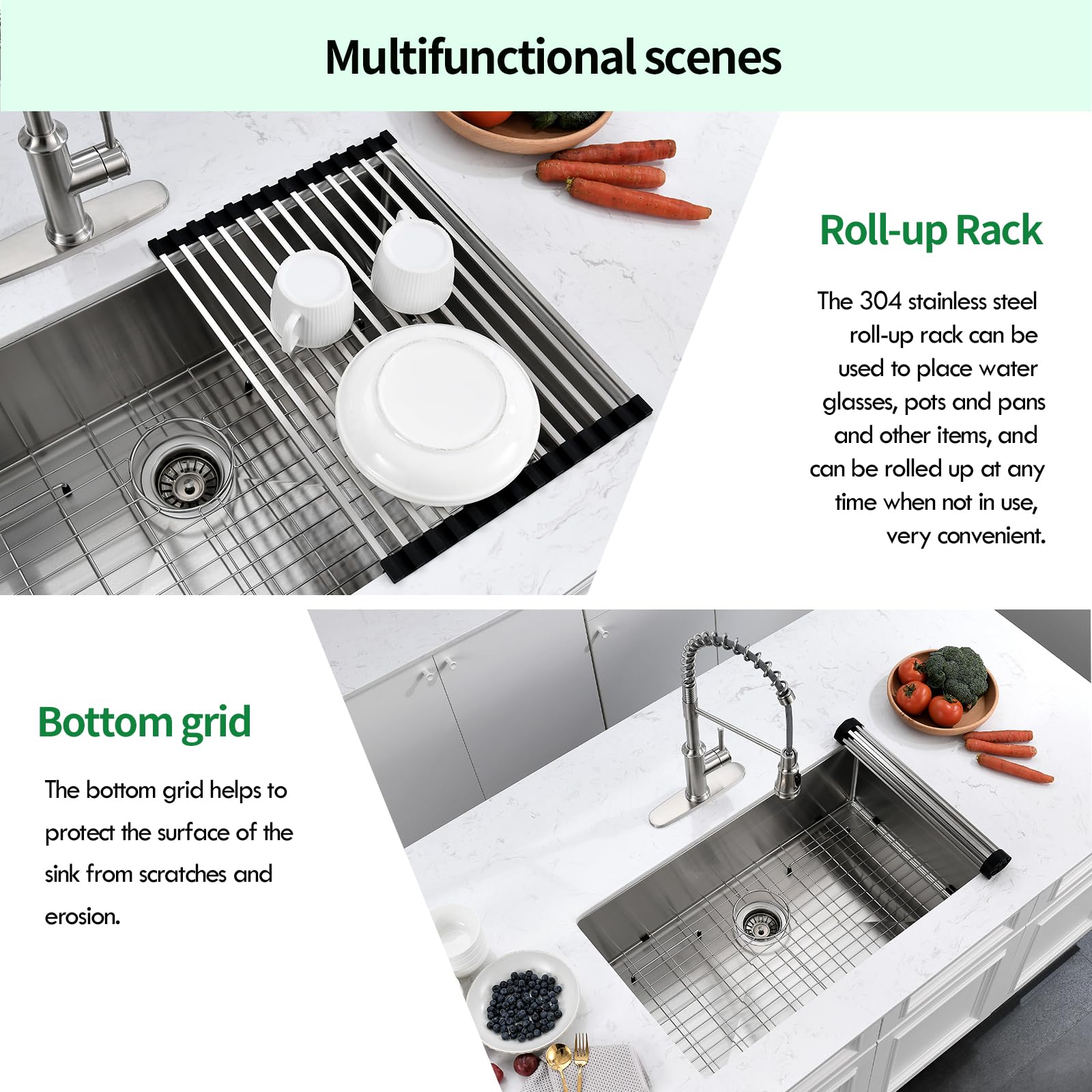 28 x 19 Inch Undermount Single Bowl Kitchen Sink - 16 Gauge Stainless Steel for Outdoor, Laundry & Food Prep - Durable & Rust-Resistant for Heavy Duty Use