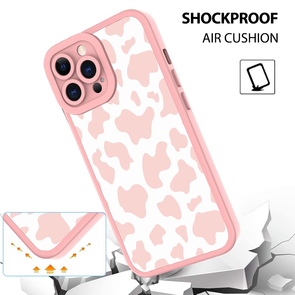 ZIYE iPhone 13 Pro Max Case - Cow Print Silicone TPU Protective Cover with Camera Protection | Cheetah Design Shockproof Phone Case for 6.7