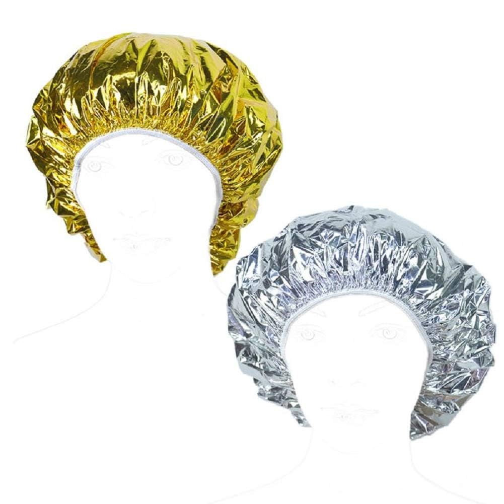 Premium Aluminum Foil Hair Cap for Salon & Home Use - Waterproof, Dustproof, Elastic Spa & Shower Cap - Ideal for Hair Dye, Baking Oil Treatments, and Salon Styling (Pack of 1) - Perfect for DIY Hair Care, Professional Salons, and At-Home Spa Days