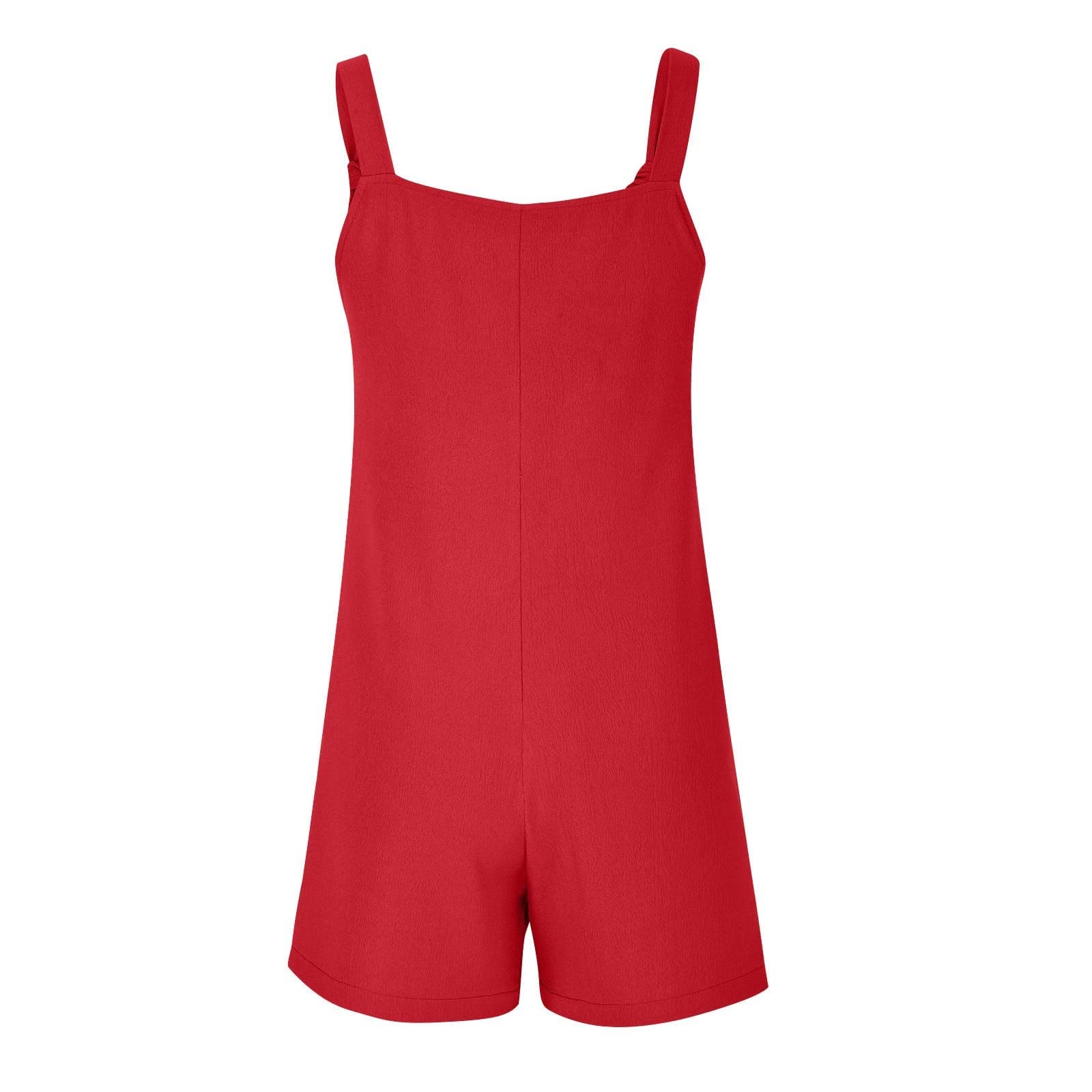 Women's Linen Romper Jumpsuit with Pockets - Summer Beach & Maternity Wear