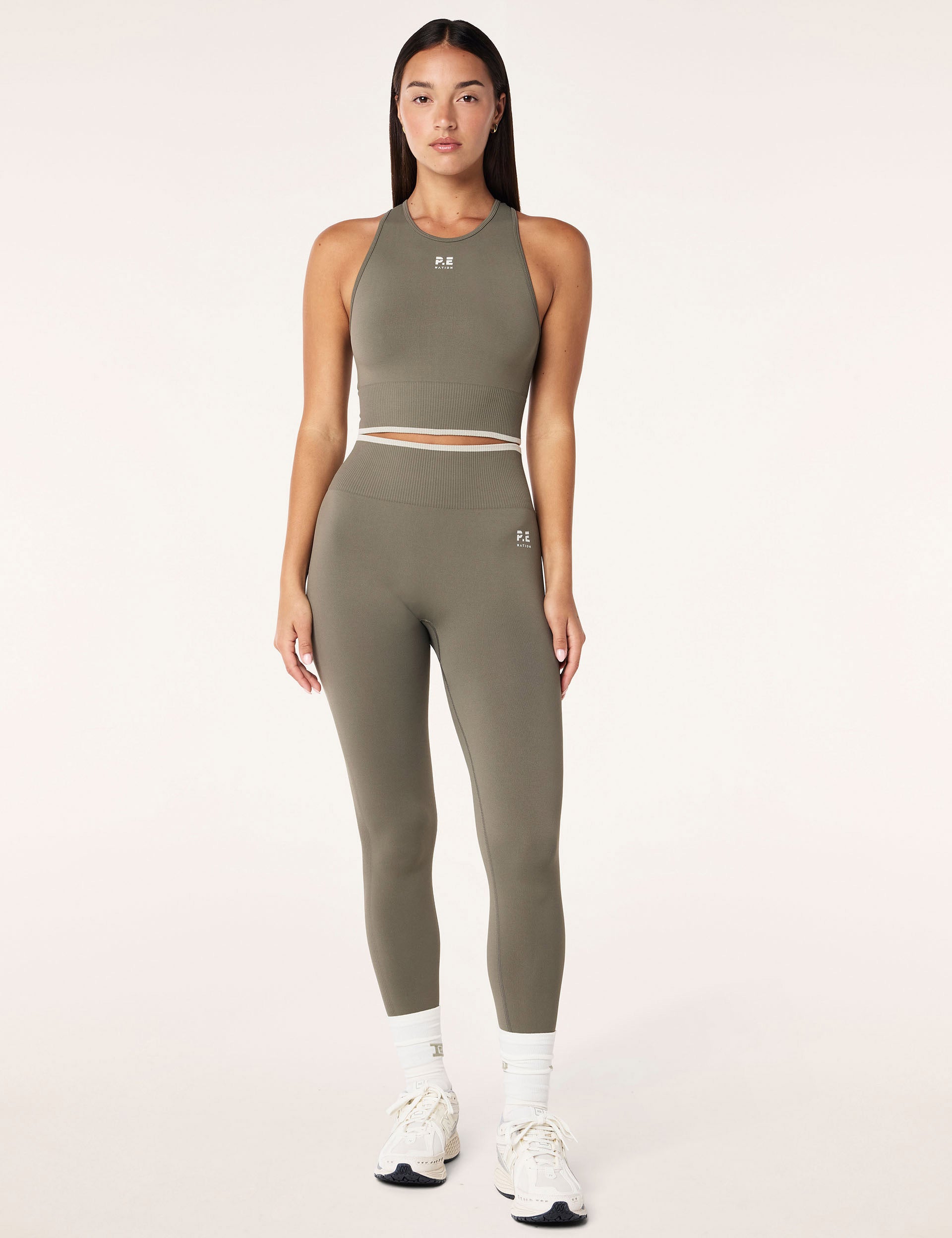 Restore Seamless Tank Top in Khaki - Soft Stretchy Women's Casual Shirt for Yoga, Layering & Everyday Wear