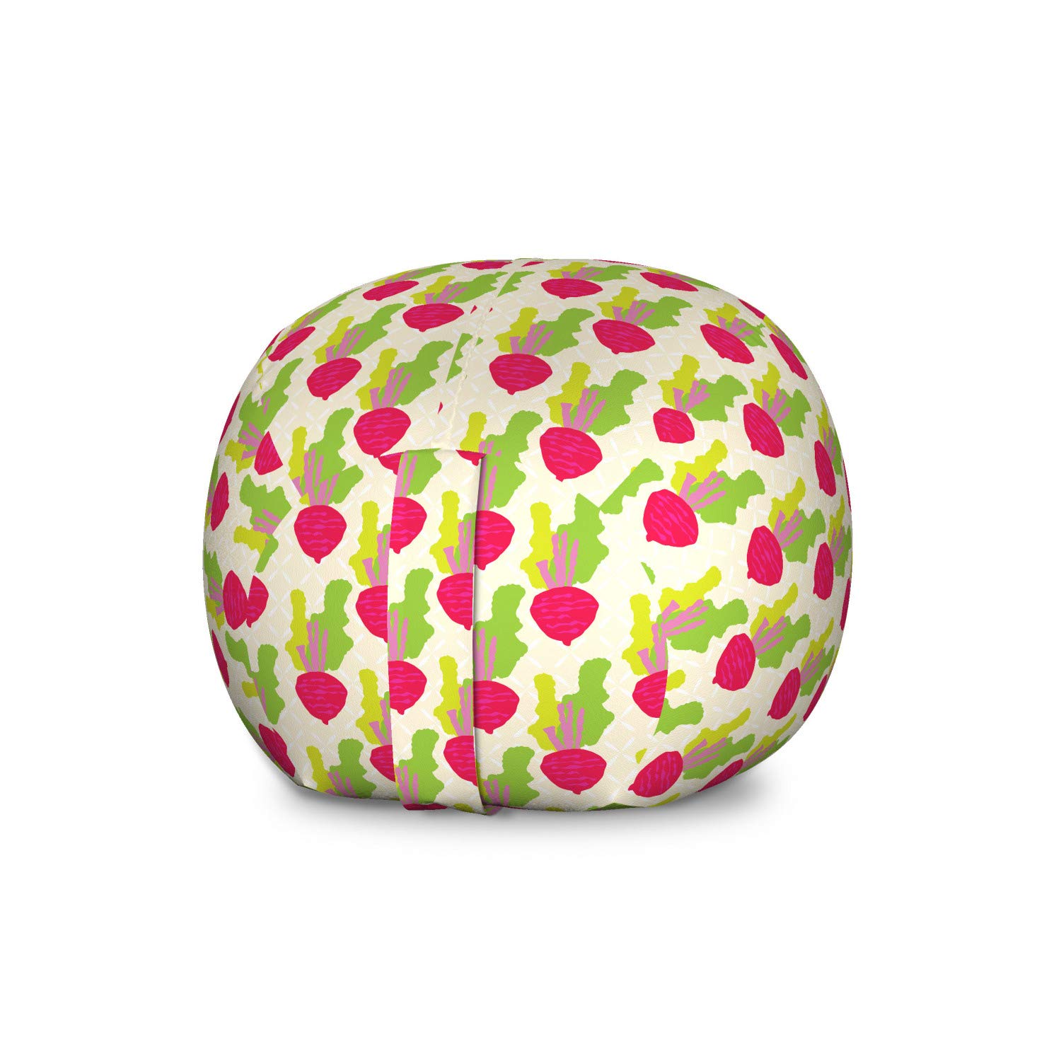 Ambesonne Washable Vegetable Storage Toy Bag Chair - Abstract Beetroot Pattern with Crossed Backdrop, Large Multicolor Stuffed Animal Organizer | Perfect for Kids' Room, Playroom & Toy Storage Organization