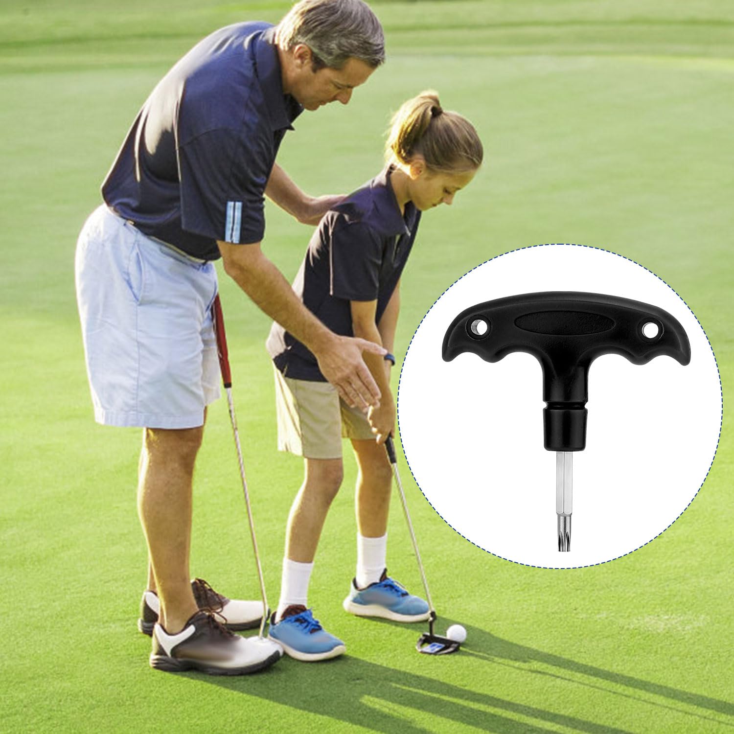 **Adjustable Golf Torque Wrench with Plastic Handle – Metal Golf Driver Tool & Spike Wrench for Club Adjustments – Portable Golf Club Equipment (Black) – Perfect for Golf Course & Home Practice**