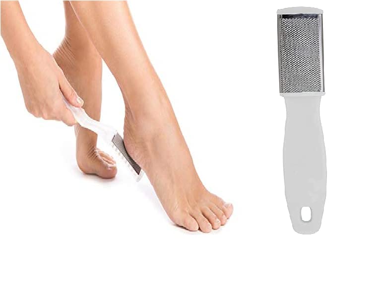 Professional Stainless Steel Foot Scrubber & Callus Remover - Double Sided Pedicure Rasp for Men & Women | Perfect for Home Spa, Pedicure & Soft Feet Care