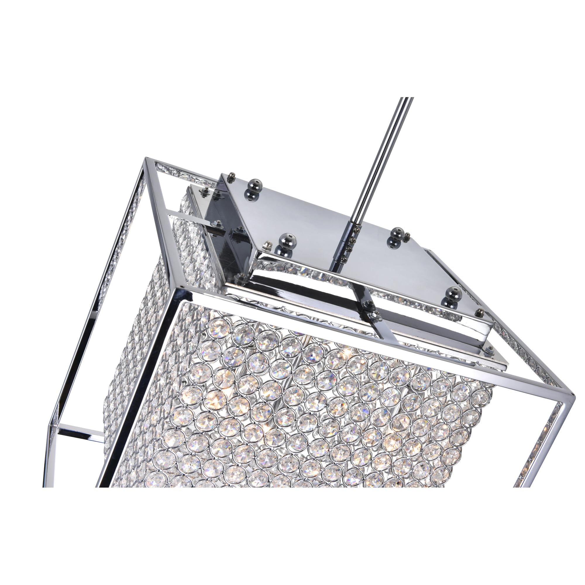 CWI Lighting 5-Light Modern Cube Chandelier with Chrome Finish for Dining Room, Kitchen, or Living Room Ceiling Decor