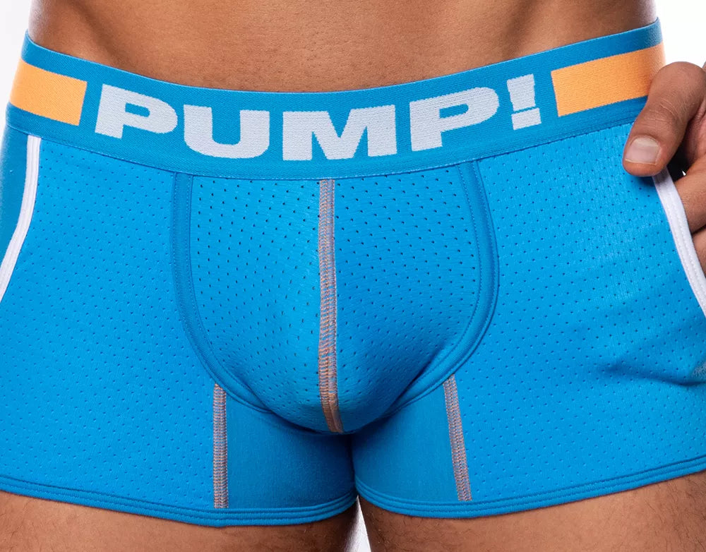 PUMP! Cruise Jogger Men's Athletic Boxer Briefs - Breathable Mesh Underwear with Comfort Fit, Blue - Perfect for Running, Gym Workouts & Everyday Wear