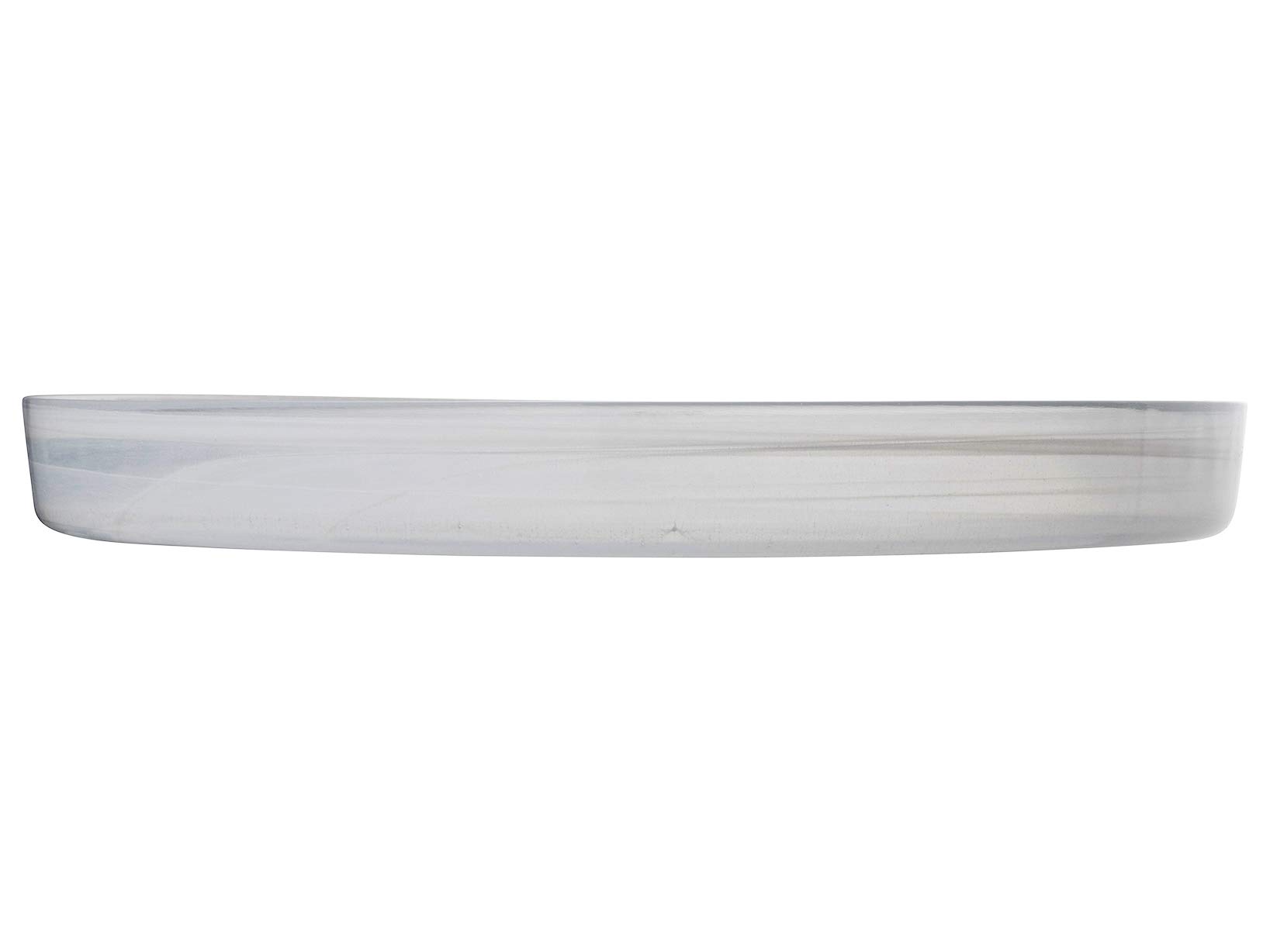 H&H Set of 6 White Alabaster Glass Plates - 33cm Dinner Plates for Fine Dining, Wedding Decor & Elegant Table Settings