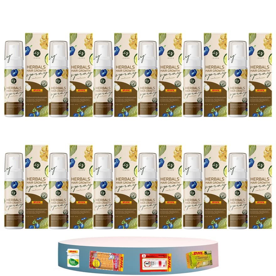 Havilah Isara Herbals Hair Growth Spray x3 - Accelerate Long Hair & Reduce Hair Loss - 50ml Set of 12 - DHL Shipping - Perfect for Daily Hair Care & Salon Use - By Beautygoodshop