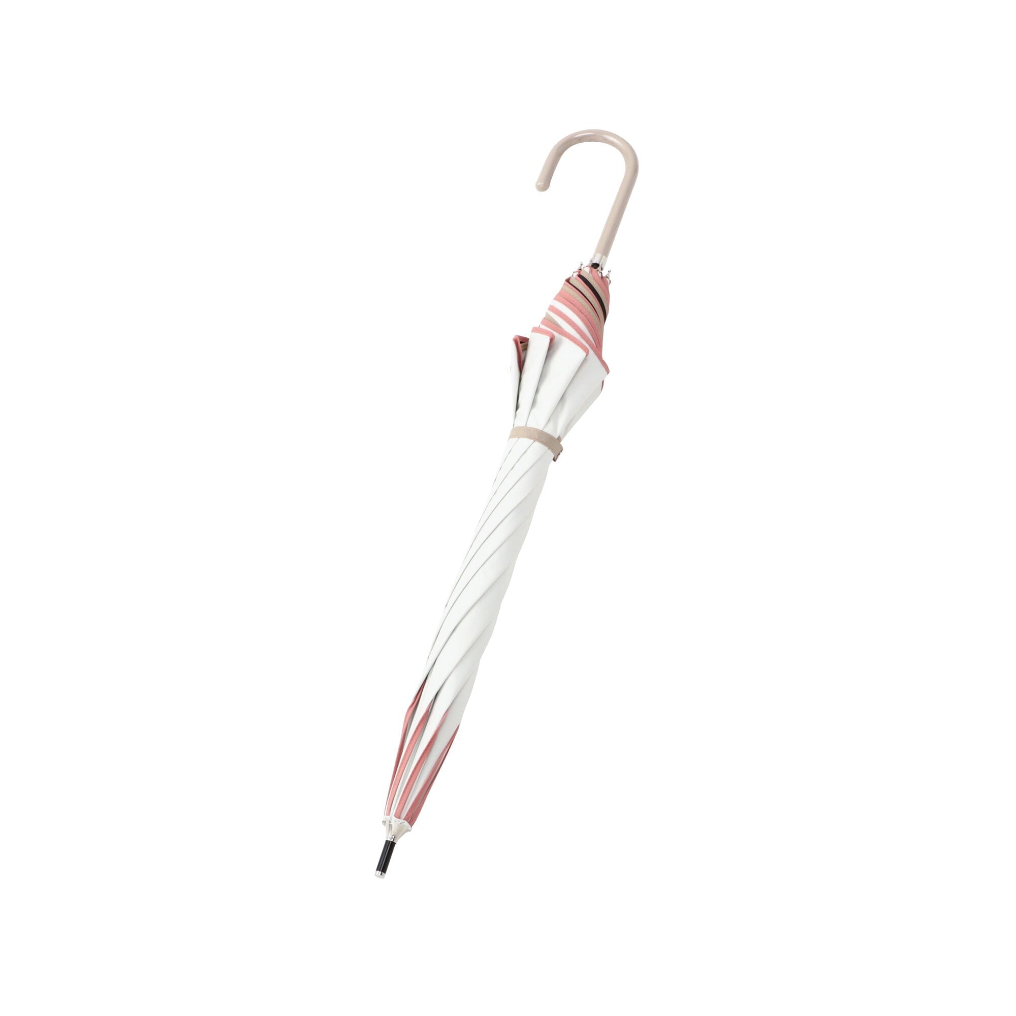 Bicolor Piping Long Umbrella 50cm - White Waterproof Windproof Compact Folding Umbrella for Women & Men - Perfect for Rainy Days, Outdoor Activities, and Travel