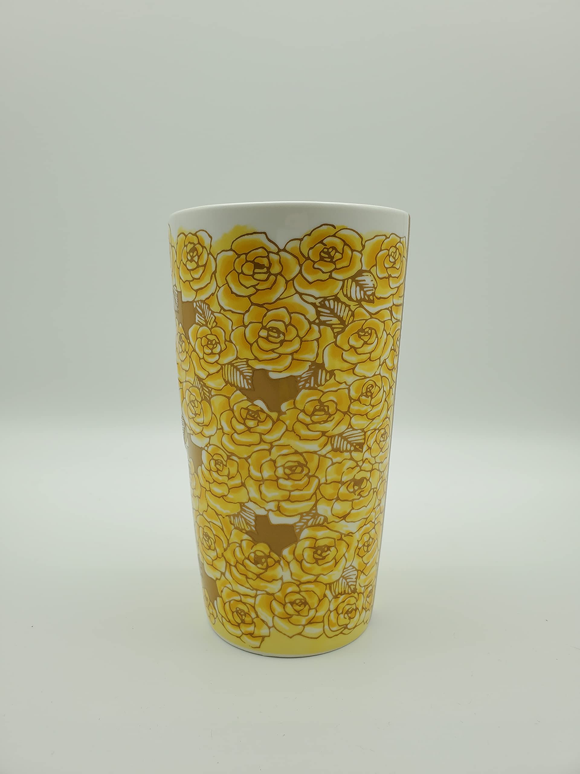 Starbucks Yellow Rose of Texas Ceramic 12oz Travel Tumbler with Lid - Insulated Coffee Mug for Hot & Cold Drinks - Perfect for Office, Commuting, and Outdoor Adventures