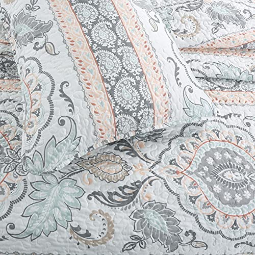 Reversible 3-Piece King Size Quilt Set - 100% Cotton Bedding for Bedroom & Guest Room | Soft & Breathable Comforter for All Seasons