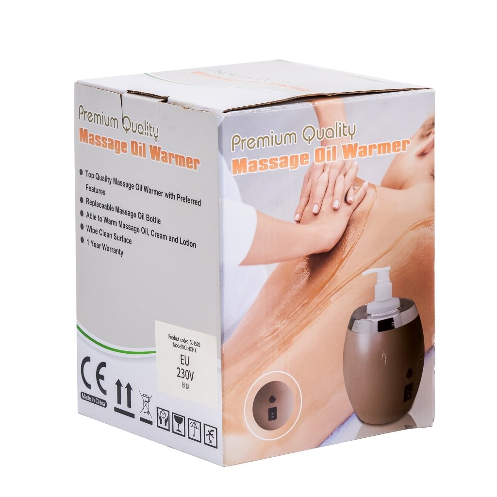 Professional Golden Touch Massage Oil Warmer & Lotion Heater with Empty Bottle - Portable Cream Heating Device for Spa, Salon & Home Use - Perfect for Therapists & Self-Care