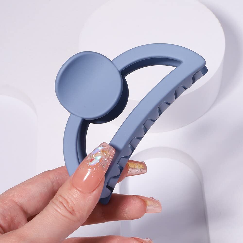 WUKAYA Non-Slip Matte Hair Claw Clips Set - 3.5 Inch Hair Clamps for Thick Hair, Women's Hair Styling Accessories (Pack of 6) - Perfect for Ponytails, Buns & Everyday Hairstyles