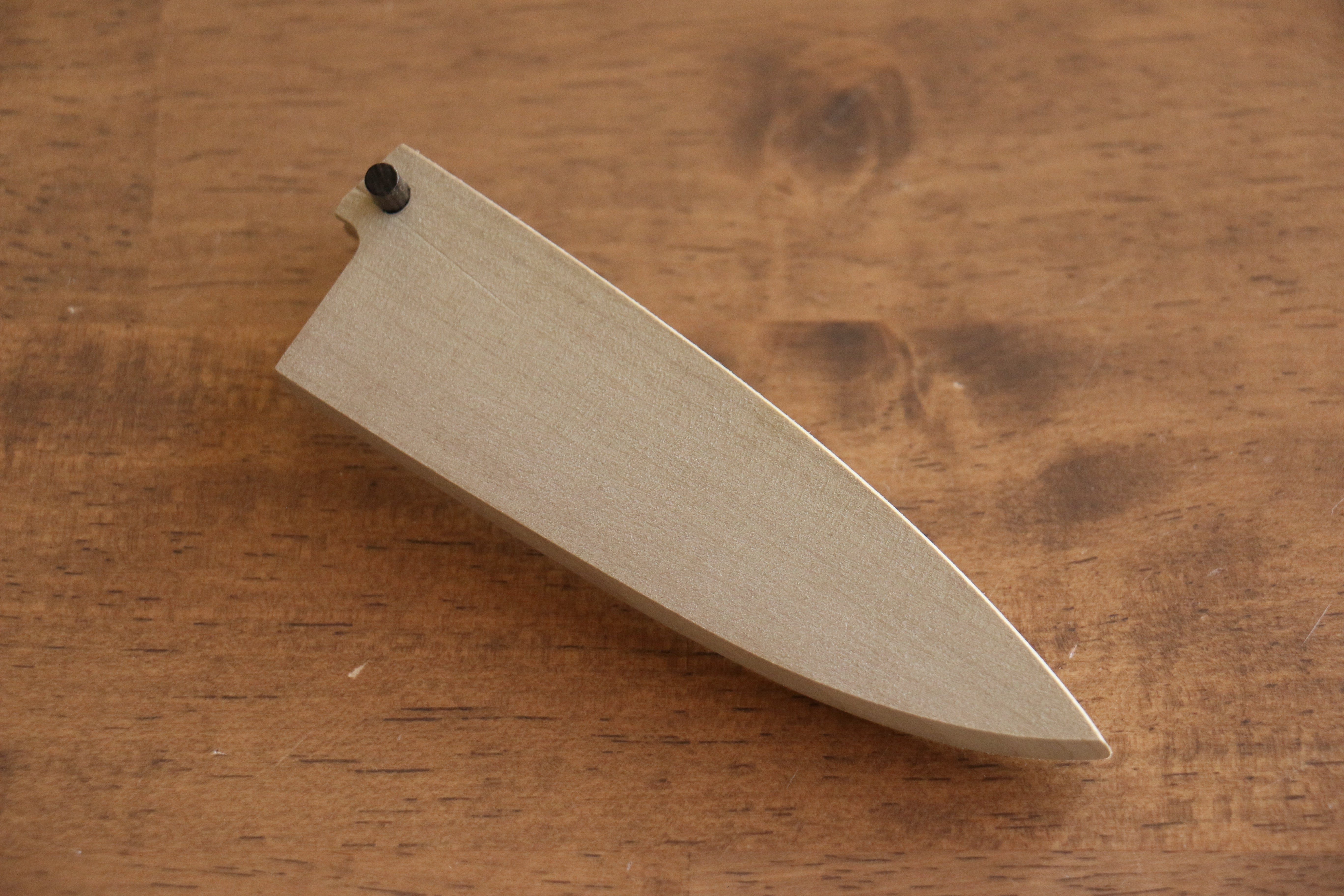 Premium Magnolia Saya Sheath for 80mm Petty Knife - Handcrafted Plywood Pin - Perfect for Kitchen, Camping & Outdoor Cooking