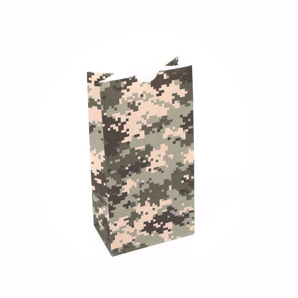 Camouflage Paper Bags 2 lb Capacity - 4.25